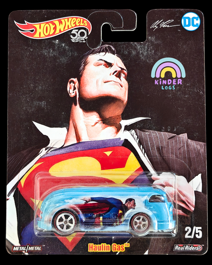 50th Anniversary Premium Hot Wheels Haulin' Gas - DC Superman (Imported) - Kinder Logs