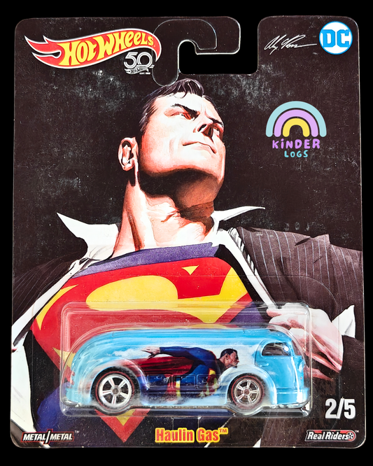 50th Anniversary Premium Hot Wheels Haulin' Gas - DC Superman (Imported) - Kinder Logs