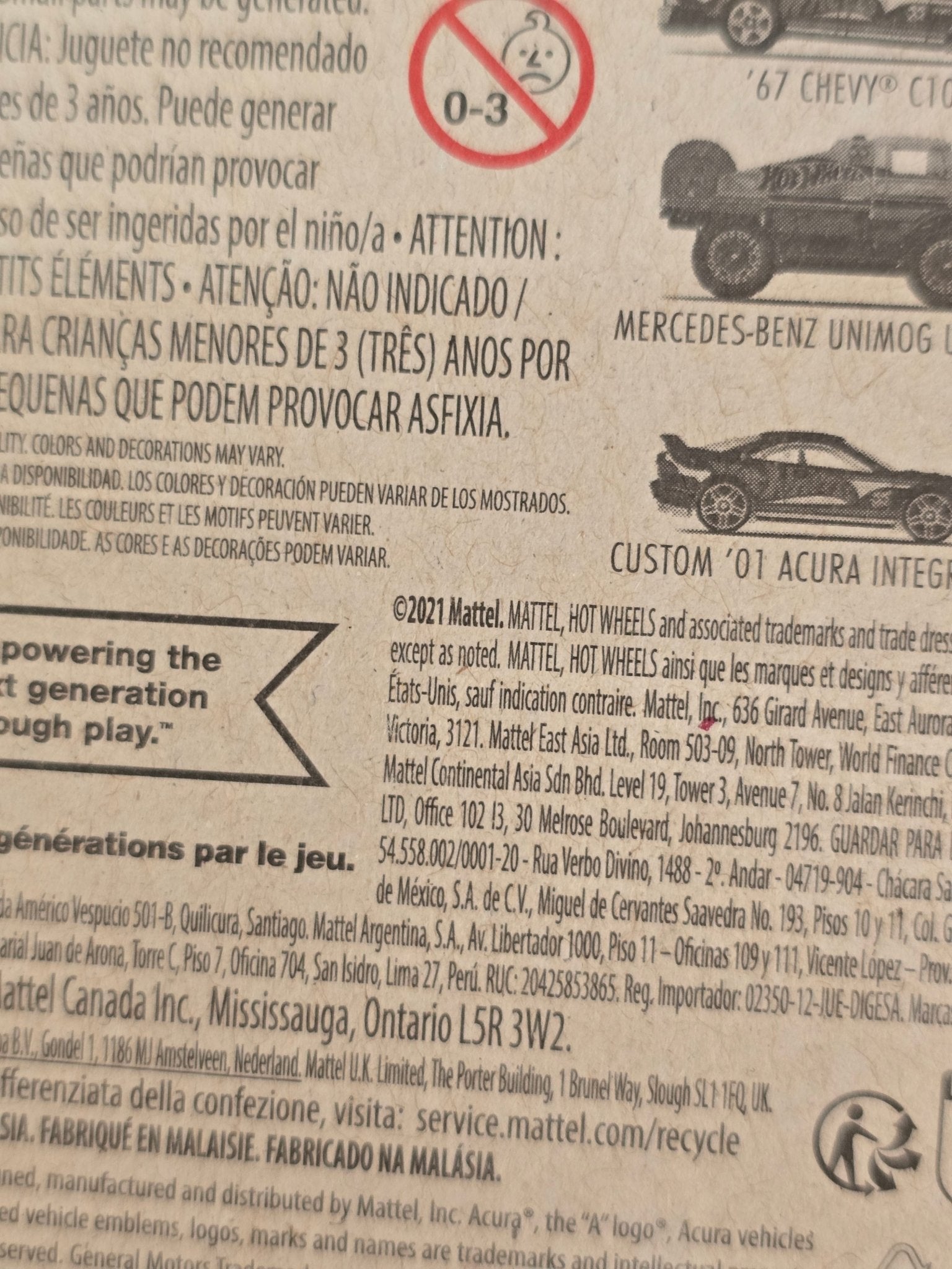 55th Anniversary Hot Wheels Mercedes - Benz UNIMOG 1300L (2021 Imported Card) - Kinder Logs
