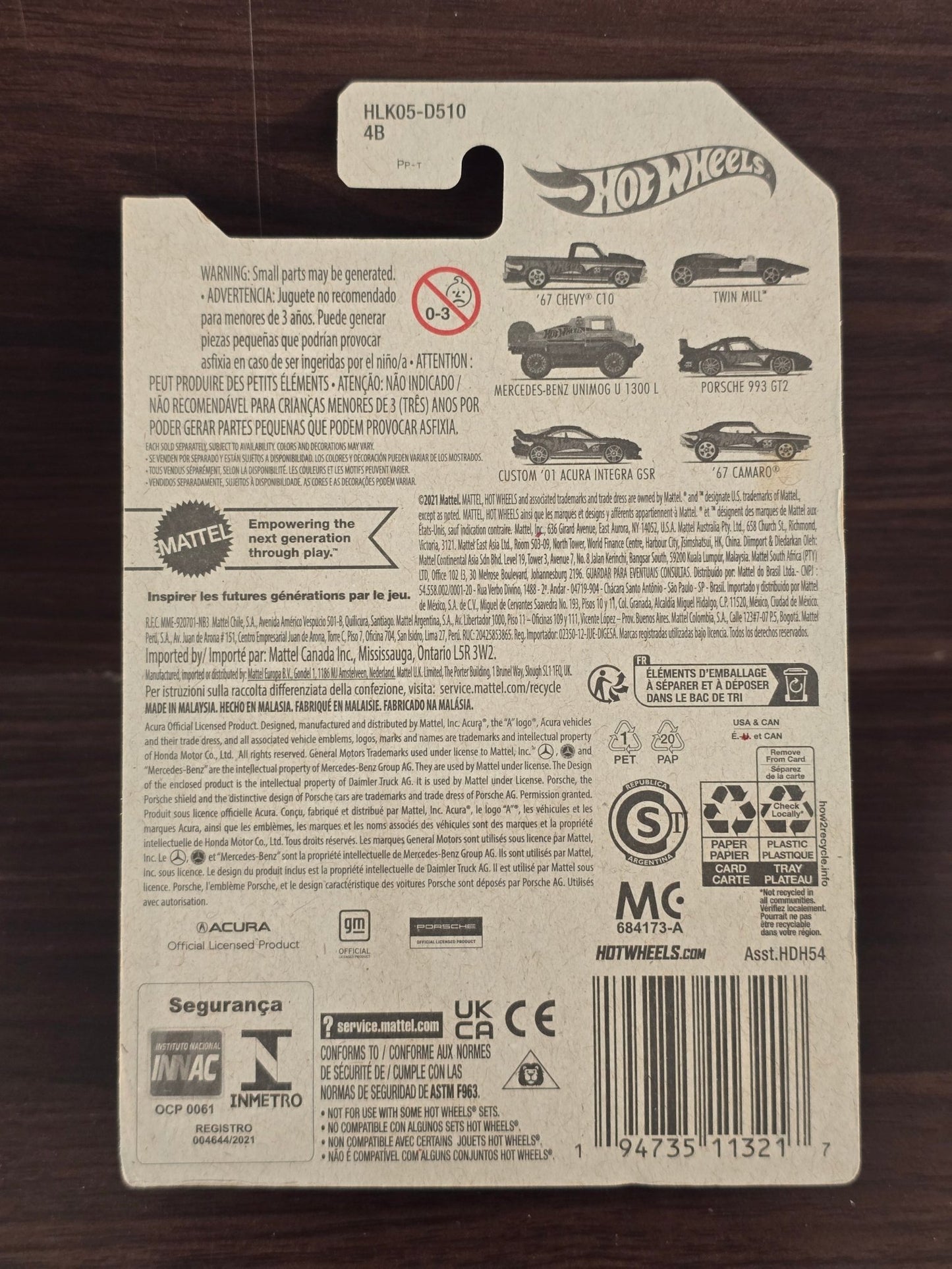 55th Anniversary Hot Wheels Mercedes - Benz UNIMOG 1300L (2021 Imported Card) - Kinder Logs