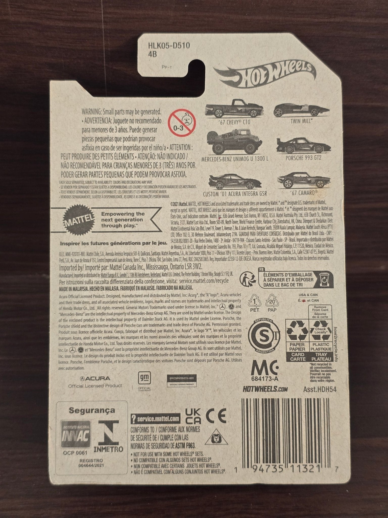 55th Anniversary Hot Wheels Mercedes - Benz UNIMOG 1300L (2021 Imported Card) - Kinder Logs