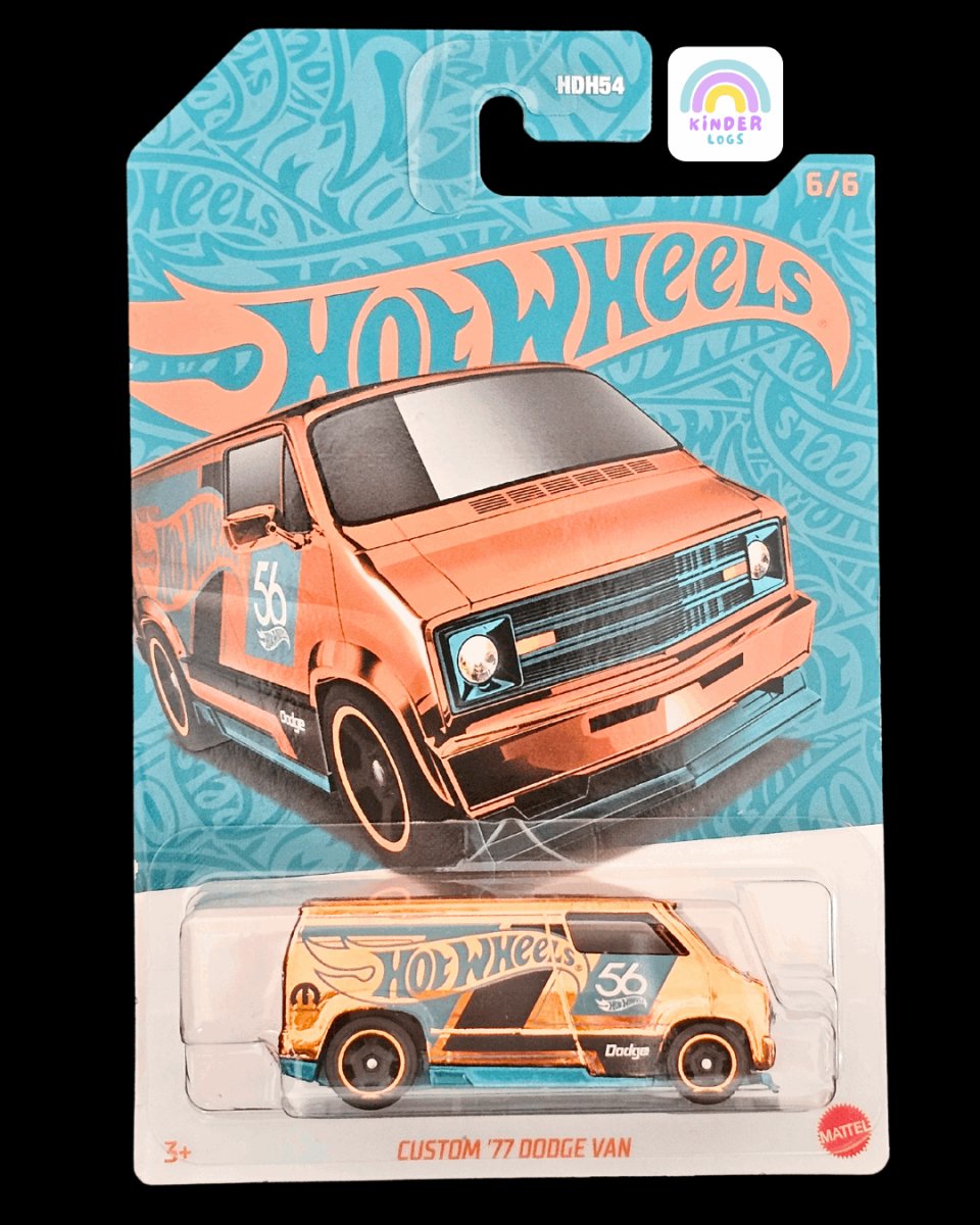 56th Anniversary Hot Wheels Custom 1977 Dodge Van - Kinder Logs