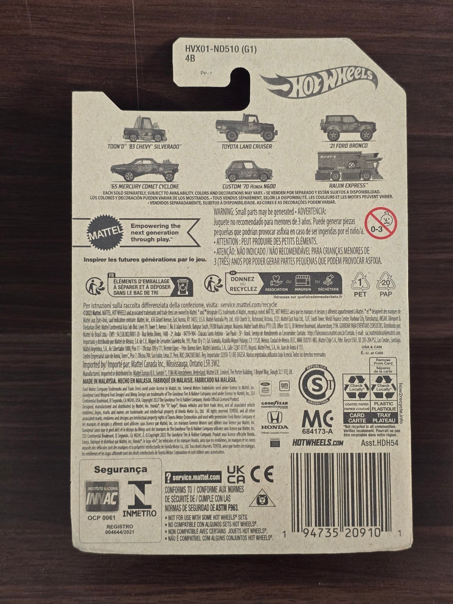 56th Anniversary Hot Wheels Toyota Land Cruiser (2023 Imported Card) - Kinder Logs