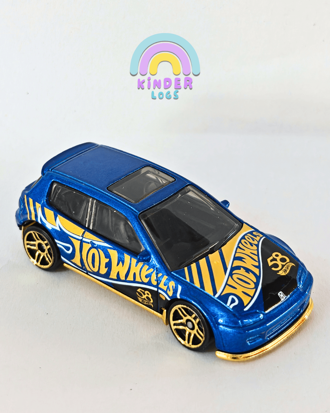 58th Anniversary Hot Wheels 1992 Honda Civic EG (Uncarded - New) - Kinder Logs