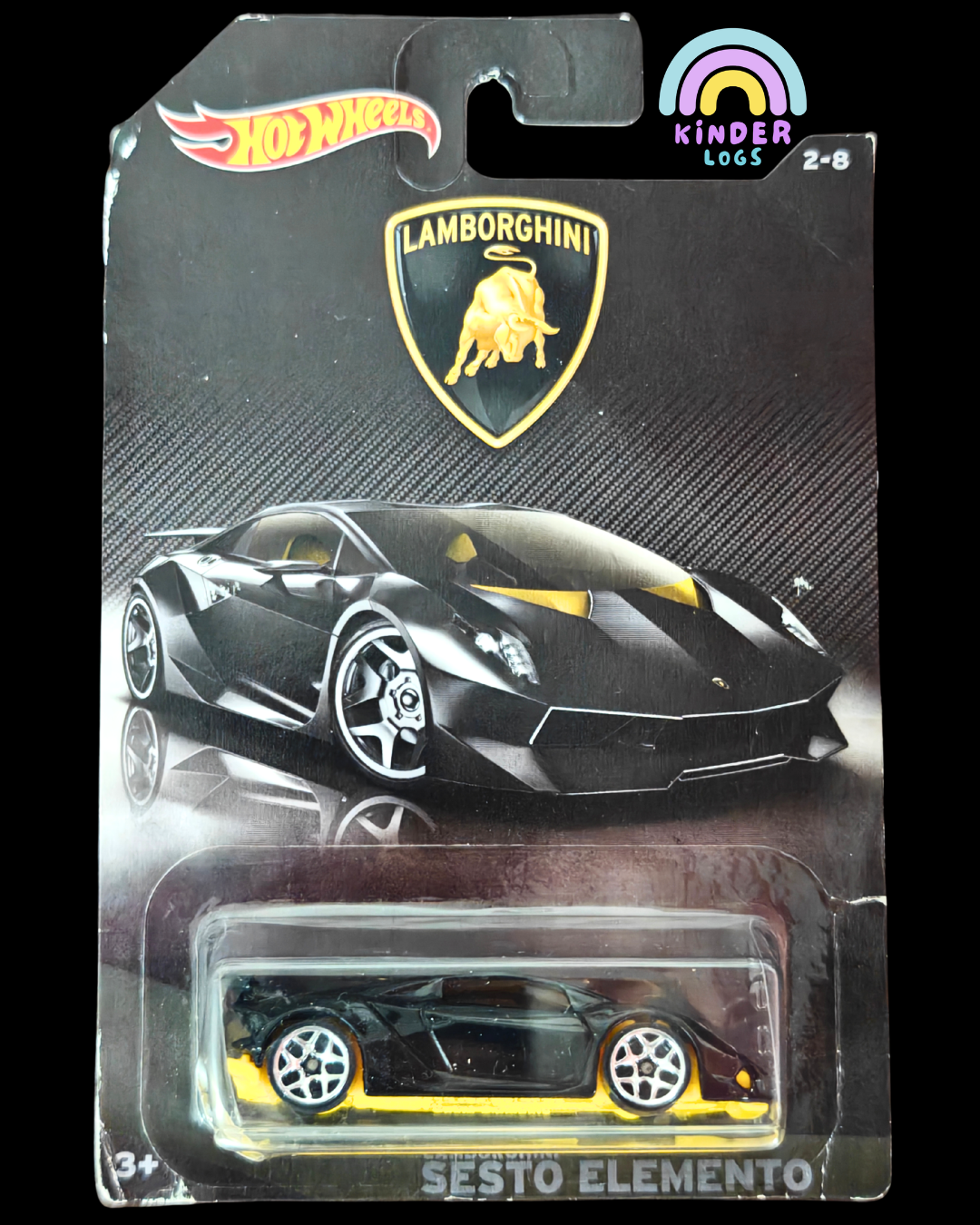 Hot Wheels Lamborghini Sesto Elemento - Black (Creased Card - Imported)
