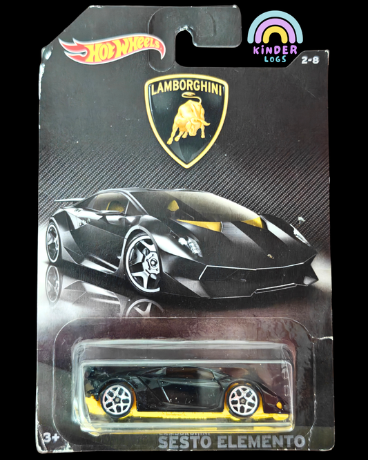 Hot Wheels Lamborghini Sesto Elemento - Black (Creased Card - Imported)