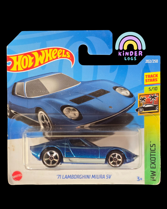 Hot Wheels 1971 Lamborghini Miura SV - Blue (Imported Short Card)