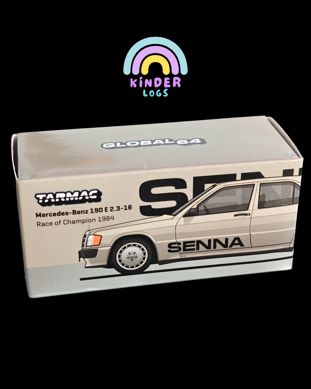 Tarmac Works Mercedes-Benz 190E 2.3-1.6 - Race of Champion 1984 - Ayrton Senna (Open Box)