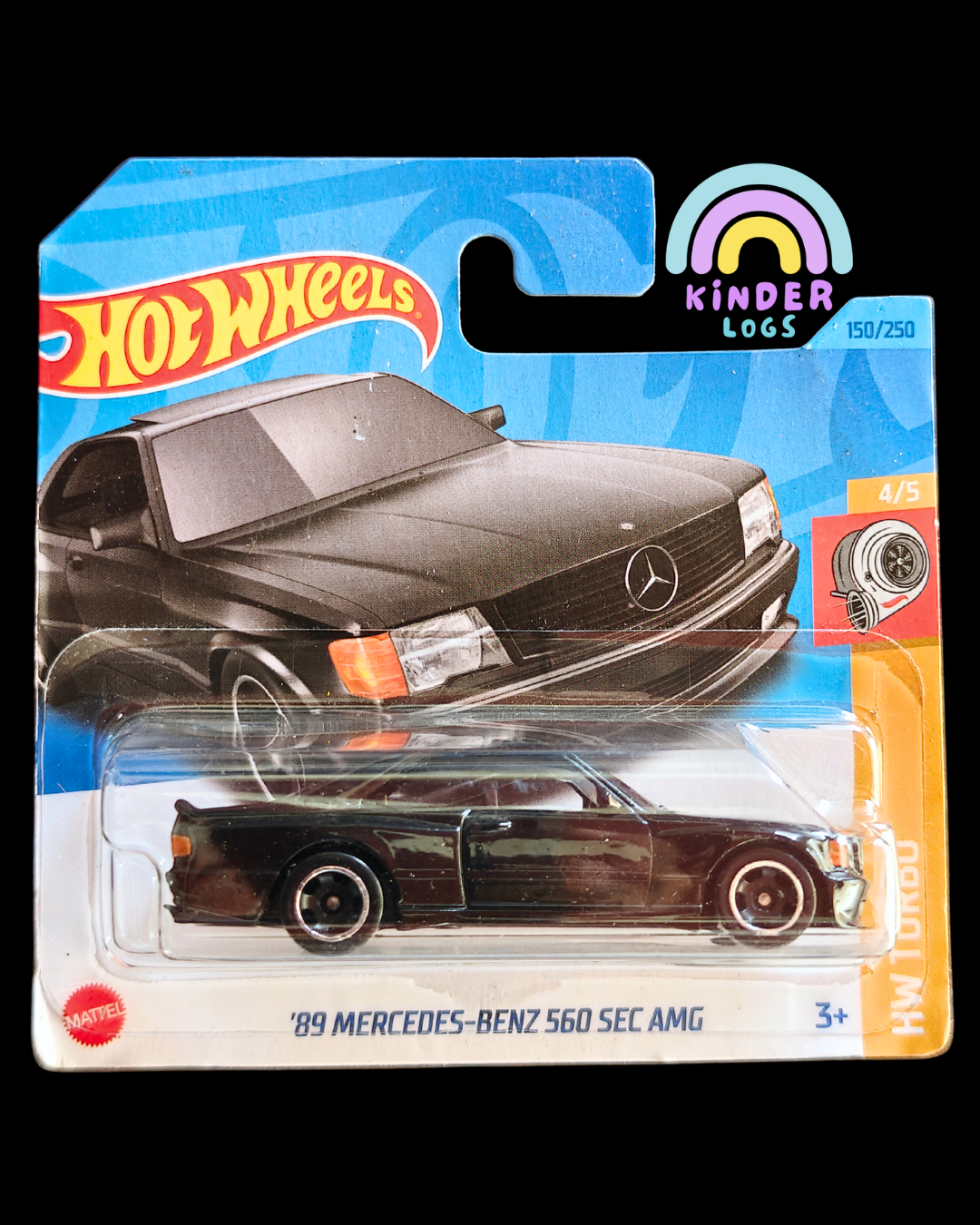 Hot Wheels 1989 Mercedes-Benz 560 SEC AMG - Black (Short Card)