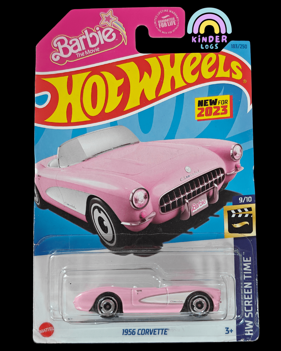 Barbie Hot Wheels 1956 Chevrolet Corvette - Pink (Imported) - Kinder Logs
