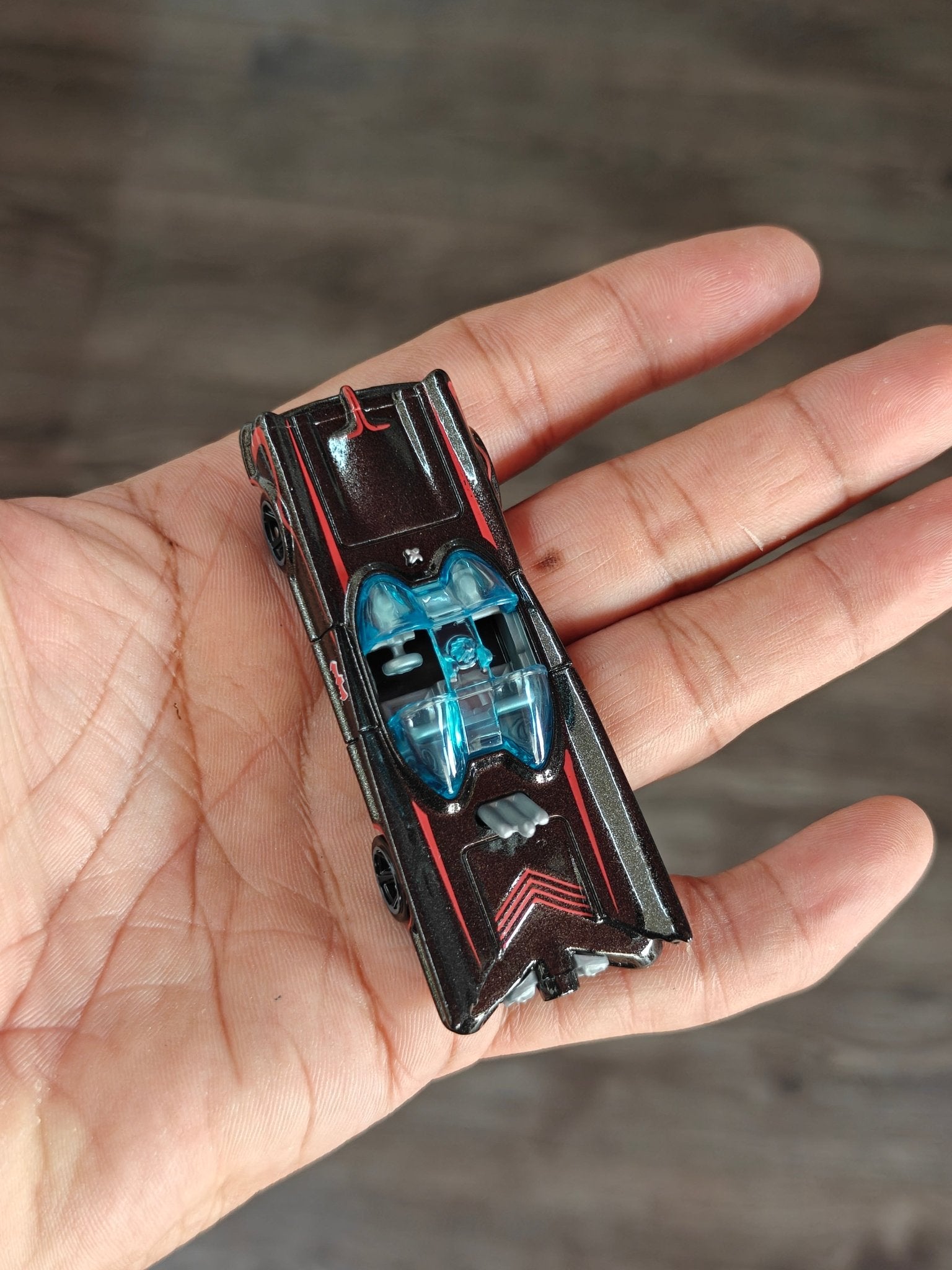 Batman Hot Wheels TV Series Batmobile - Red Graphics (Uncarded) - Kinder Logs