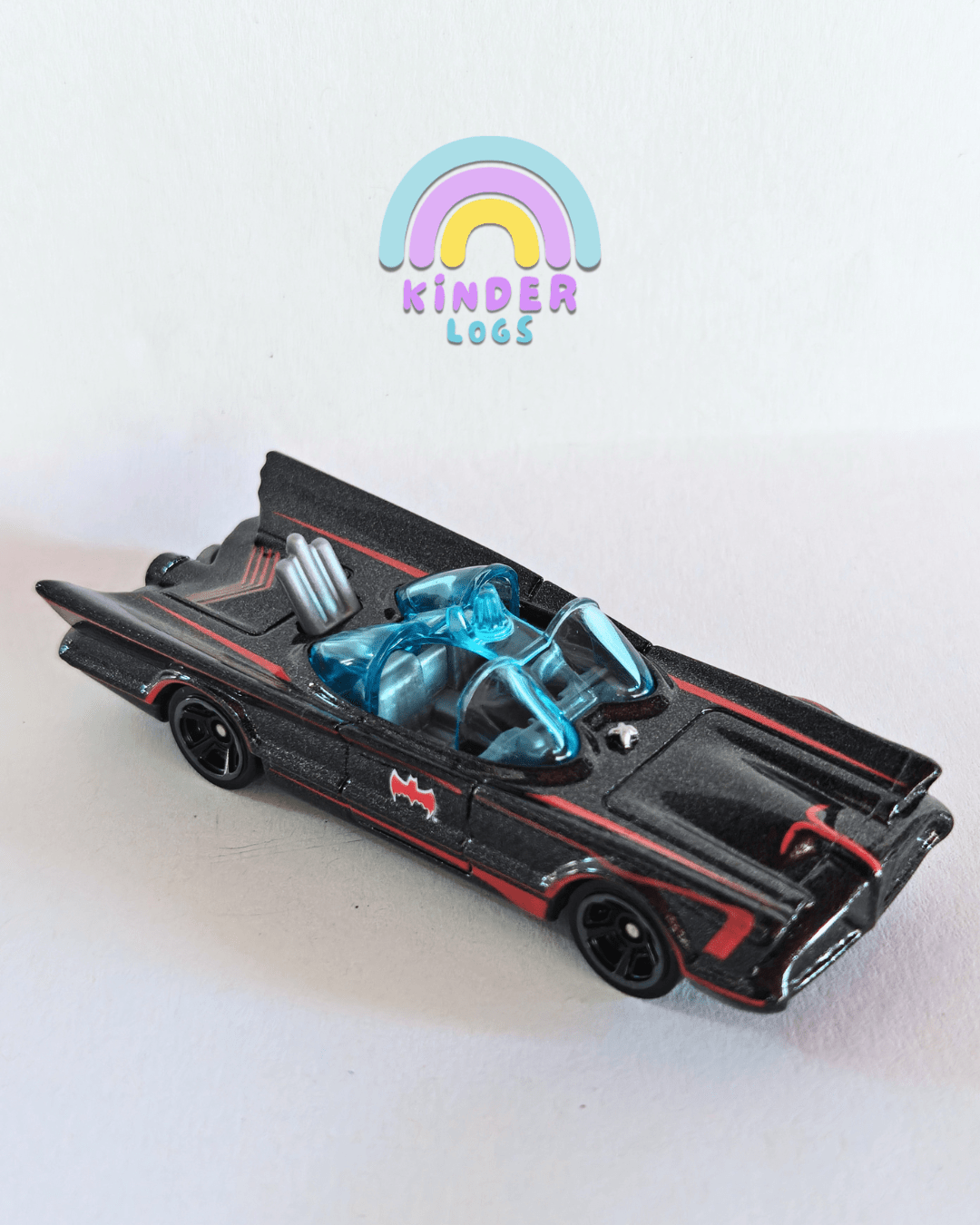 Batman Hot Wheels TV Series Batmobile - Red Graphics (Uncarded) - Kinder Logs