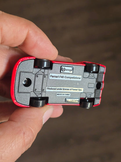 Bburago Ferrari F40 Competizione - Red (Uncarded - New) - Kinder Logs