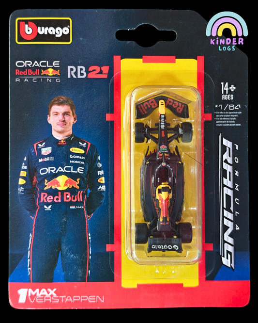 Bburago Oracle Red Bull Racing RB21 Max Verstappen 1 Formula Car (Imported) - Kinder Logs