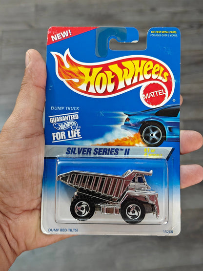 Blue Card Hot Wheels Dump Truck - Silver Series (Imported) - Kinder Logs