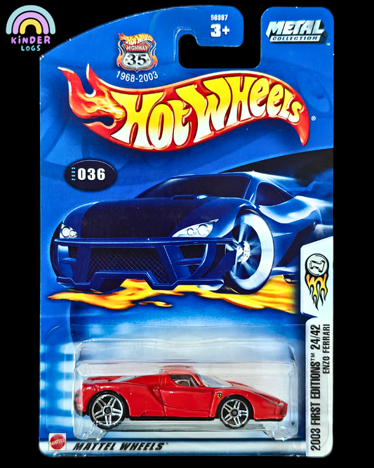 Blue Card Hot Wheels ENZO Ferrari (Red) - Kinder Logs
