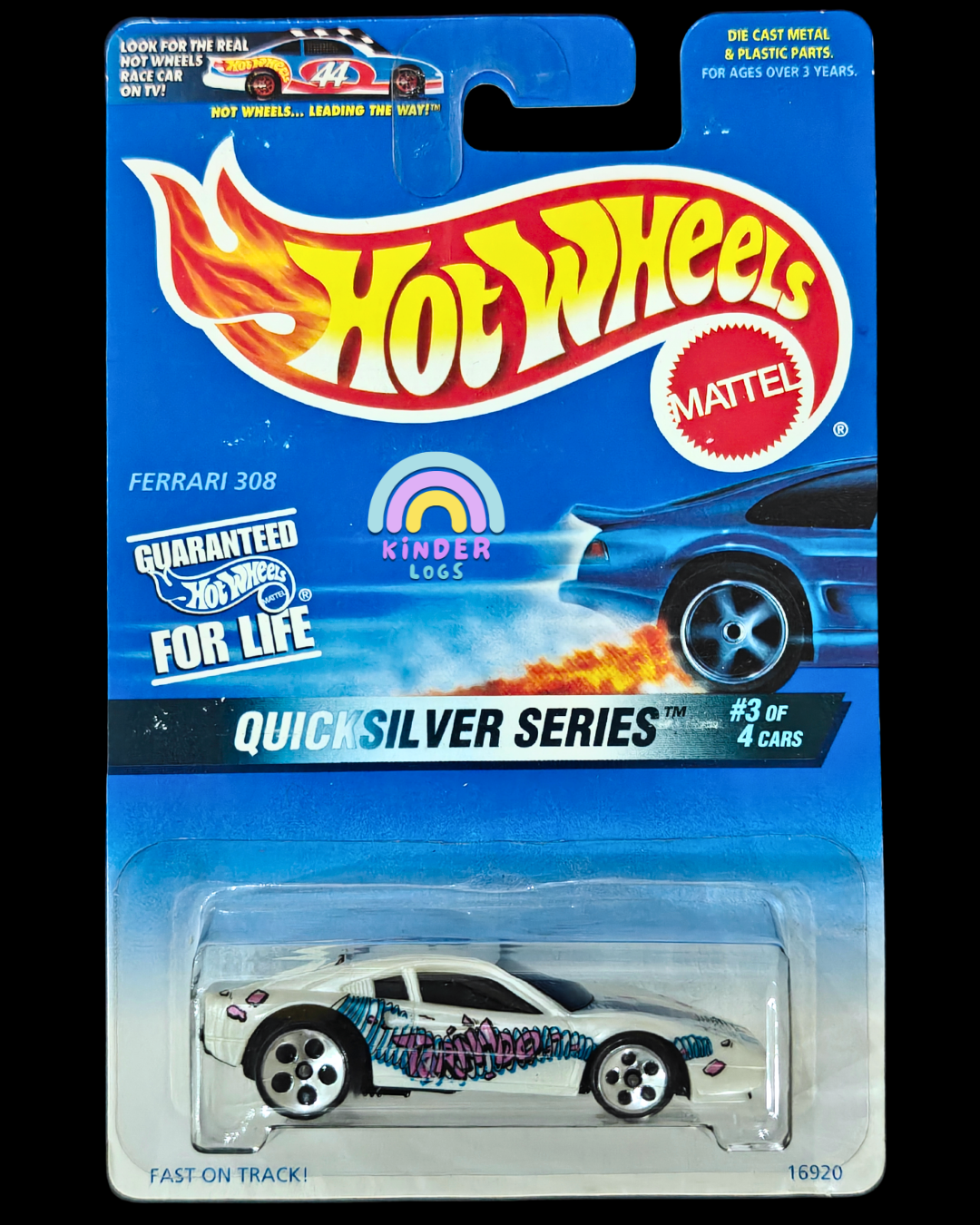 Blue Card Hot Wheels Ferrari 308 (White) - Kinder Logs