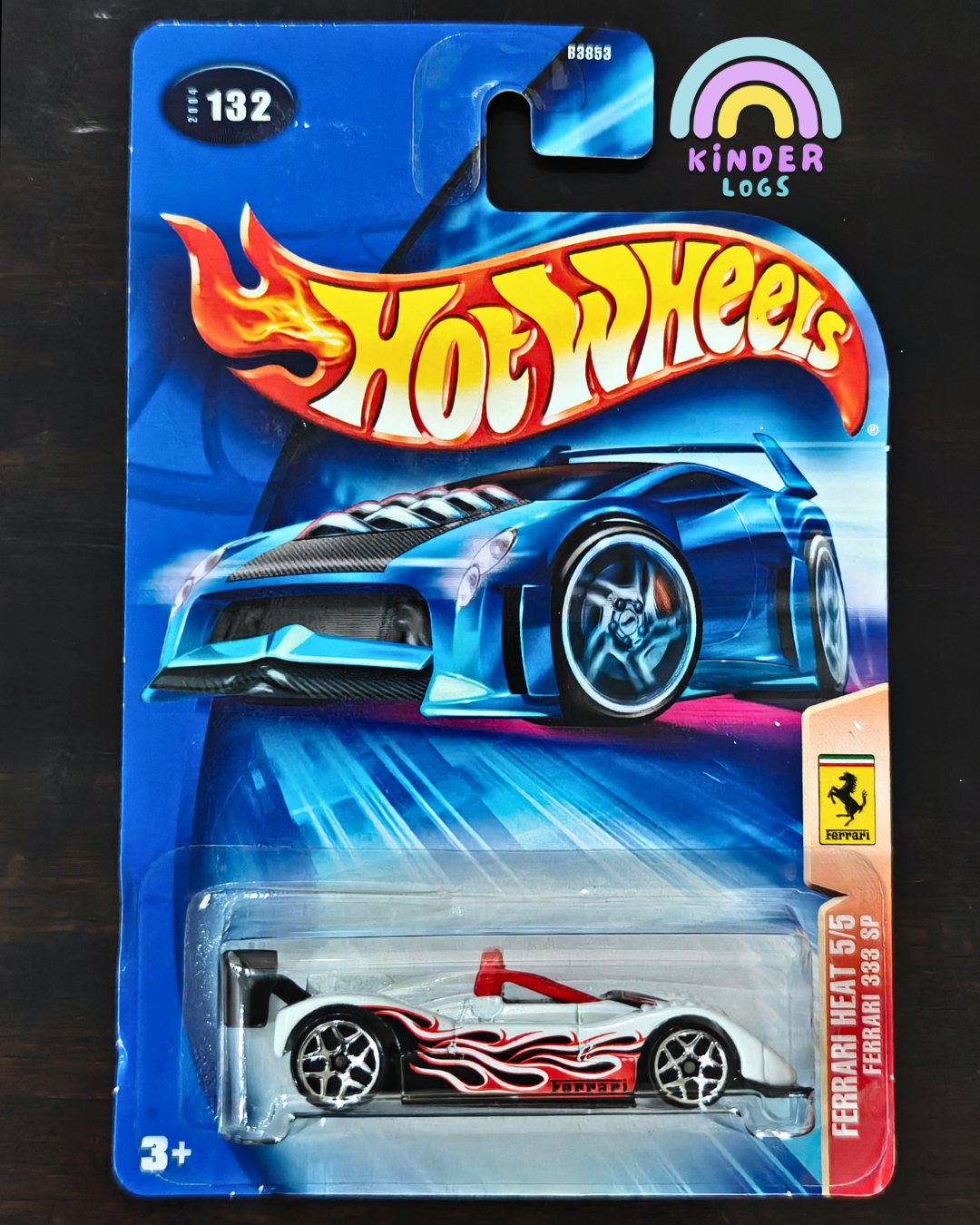 Blue Card Hot Wheels Ferrari 333 SP (White) - Kinder Logs