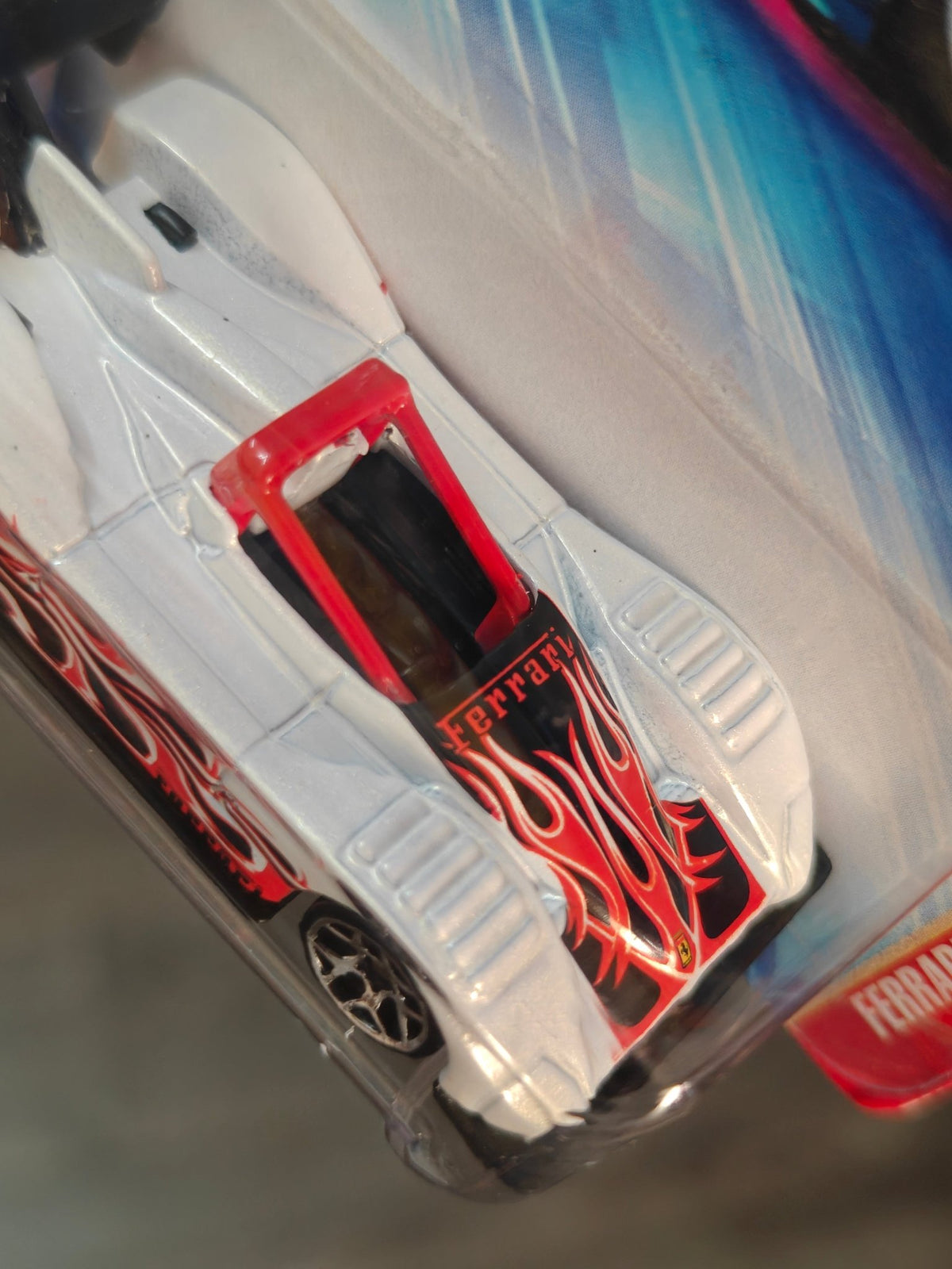 Blue Card Hot Wheels Ferrari 333 SP (White) - Kinder Logs