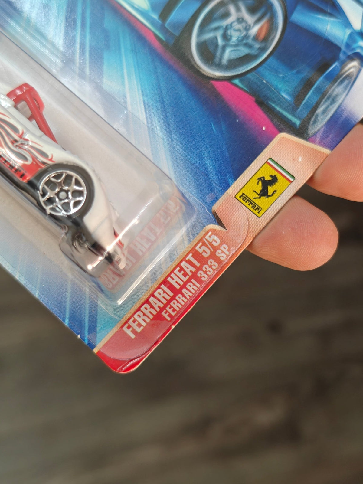 Blue Card Hot Wheels Ferrari 333 SP (White) - Kinder Logs