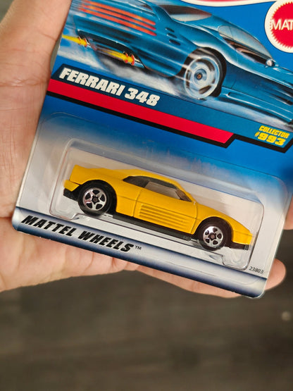 Blue Card Hot Wheels Ferrari 348 Collector 993 - Yellow (Imported) - Kinder Logs