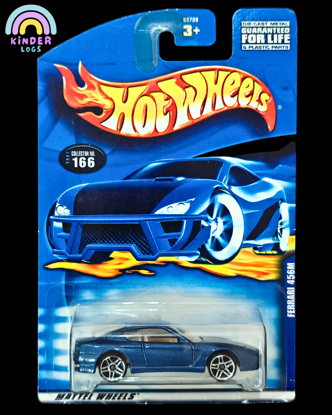Blue Card Hot Wheels Ferrari 456M (Blue) - Kinder Logs
