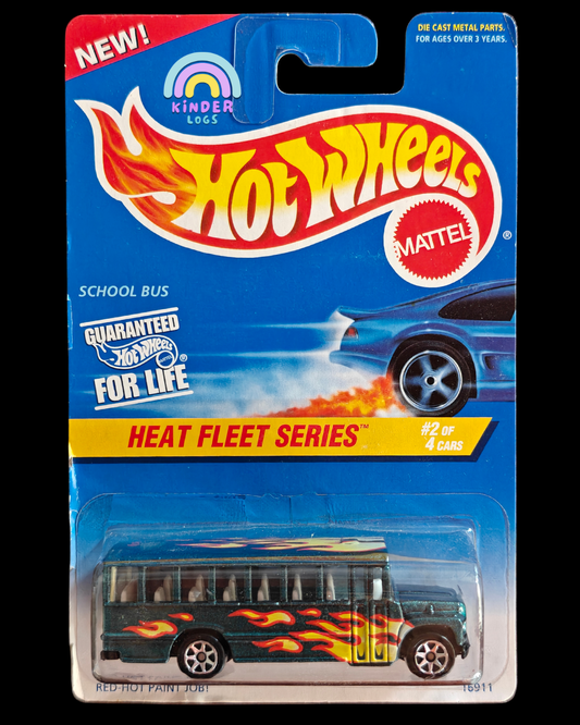 Blue Card Hot Wheels Heat Fleet School Bus (Imported) - Kinder Logs