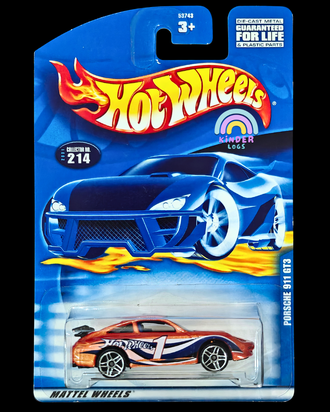 Blue Card Hot Wheels Porsche 911 GT3 - Kinder Logs