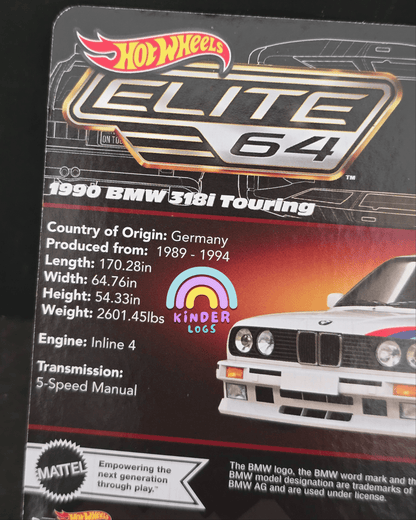 Elite64 Hot Wheels 1990 BMW 318i Touring (Imported) - Kinder Logs