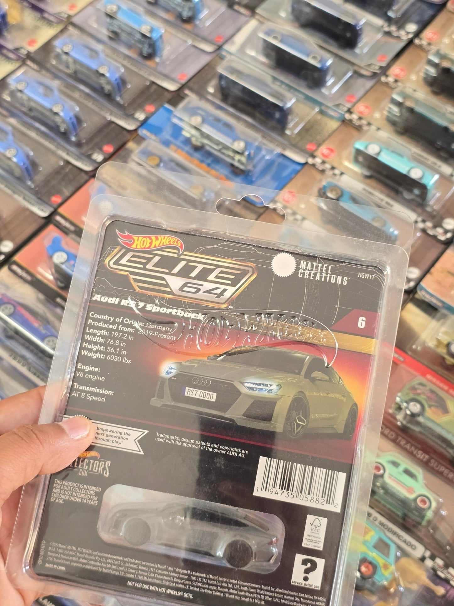 Elite64 Hot Wheels 2021 Audi RS 7 Sportback (Imported) - Kinder Logs