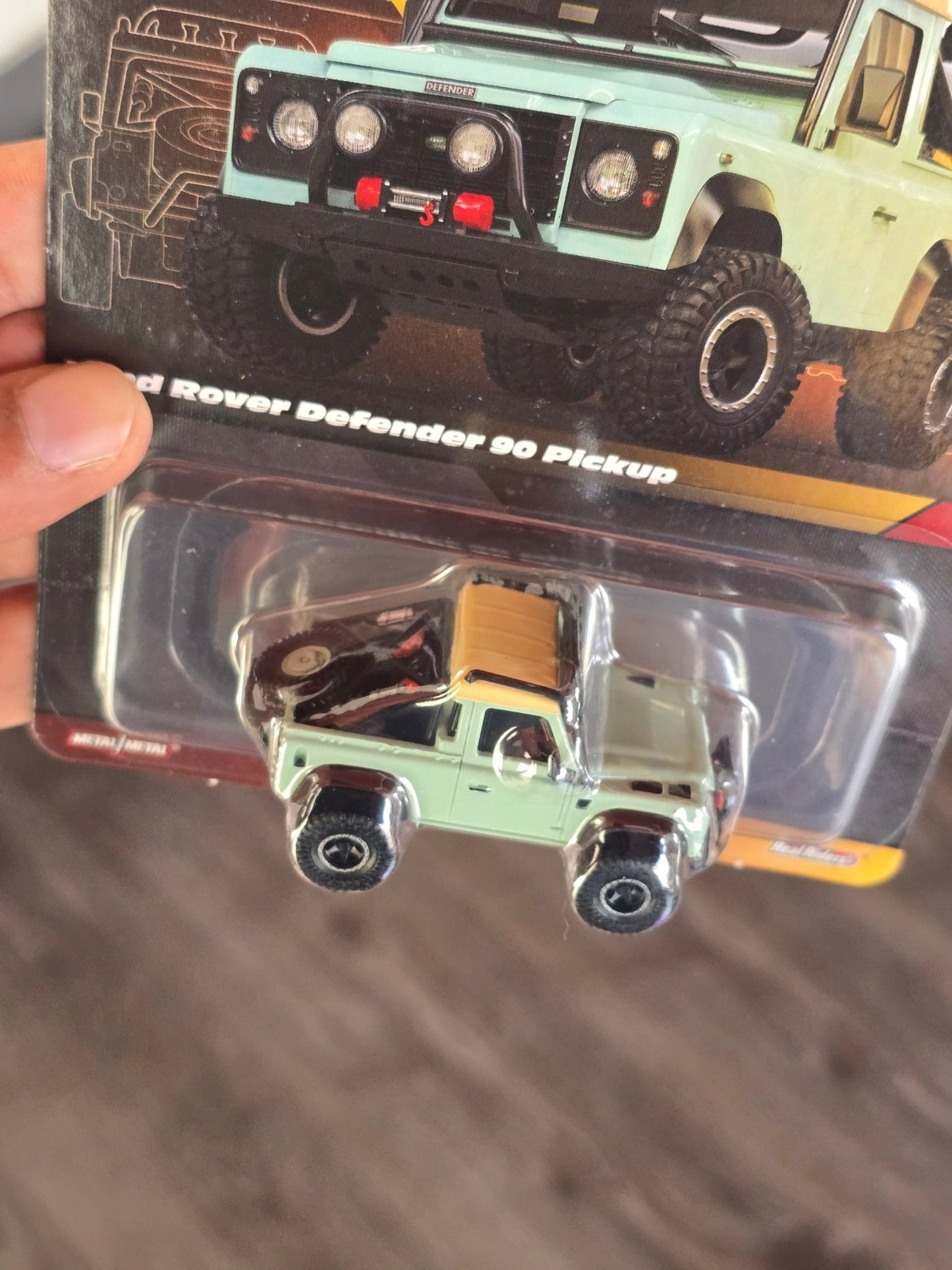Elite64 Hot Wheels Land Rover Defender 90 Pickup - Green (Rare) - Kinder Logs