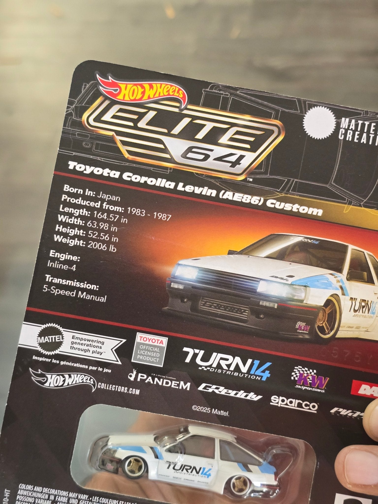 Elite64 Hot Wheels Toyota Corolla Levin AE86 Custom (Imported) - Kinder Logs