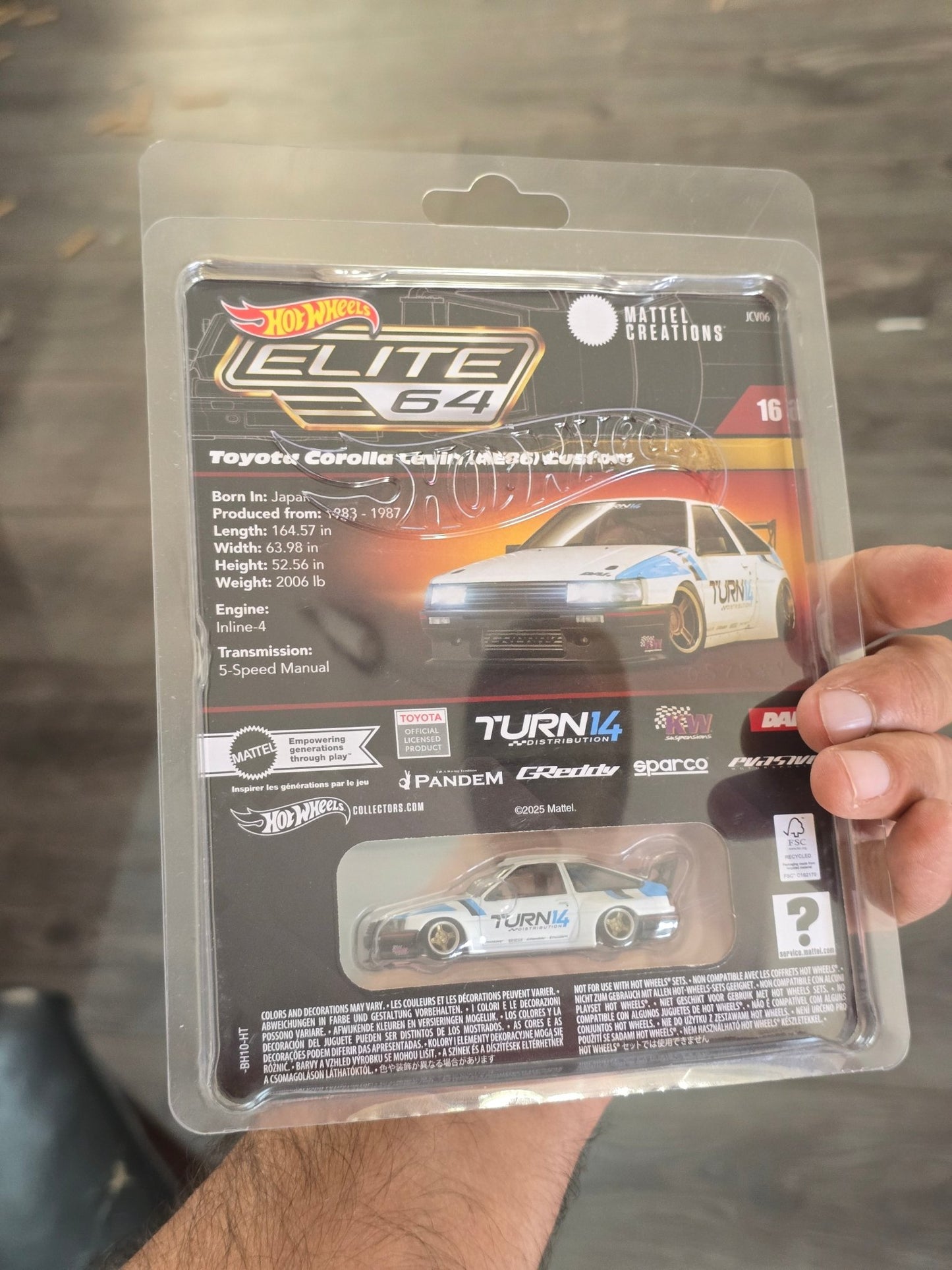 Elite64 Hot Wheels Toyota Corolla Levin AE86 Custom (Imported) - Kinder Logs