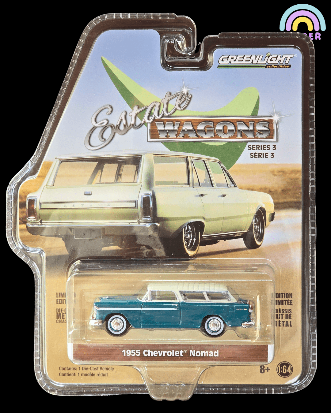 Greenlight 1955 Chevrolet Nomad - Estate Wagons Series 3 (Sealed Pack) - Kinder Logs