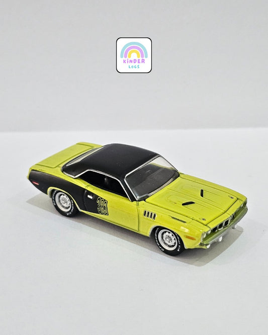 Greenlight 1971 Plymouth Cuda Muscle Car (Uncarded) - Kinder Logs