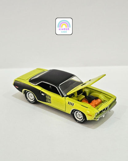 Greenlight 1971 Plymouth Cuda Muscle Car (Uncarded) - Kinder Logs