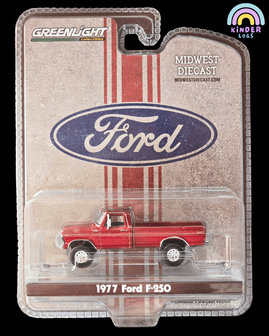 Greenlight 1977 Ford F - 250 - Midwest Diecast (Sealed Pack) - Kinder Logs
