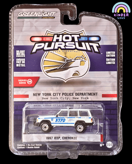 Greenlight 1997 Jeep Cherokee - New York City Police Department (Sealed Pack) - Kinder Logs