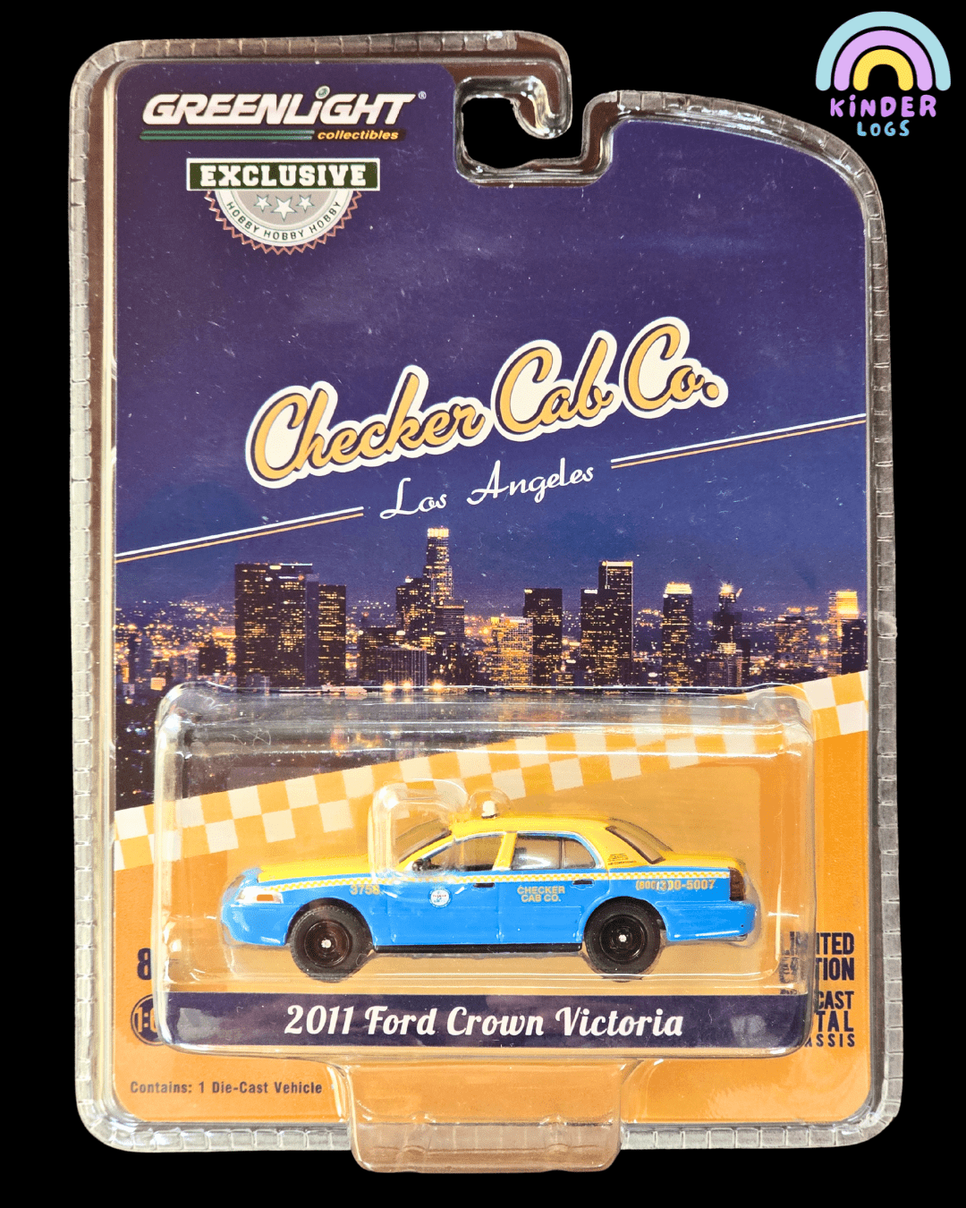 Greenlight 2011 Ford Crown Victoria - Checker Cab Co. (Sealed Pack) - Kinder Logs