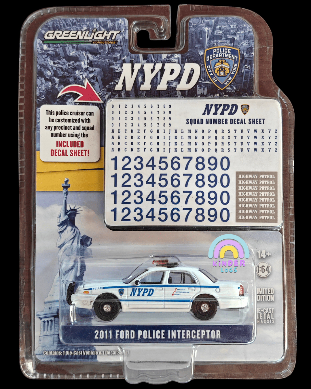 Greenlight 2011 Ford Police Interceptor NYPD (White) - Kinder Logs