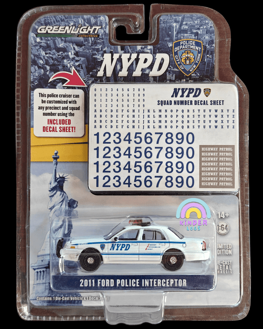 Greenlight 2011 Ford Police Interceptor NYPD (White) - Kinder Logs