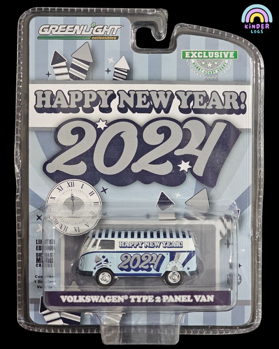 Greenlight Volkswagen Type 2 Panel Van - Happy New Year 2024 - Kinder Logs