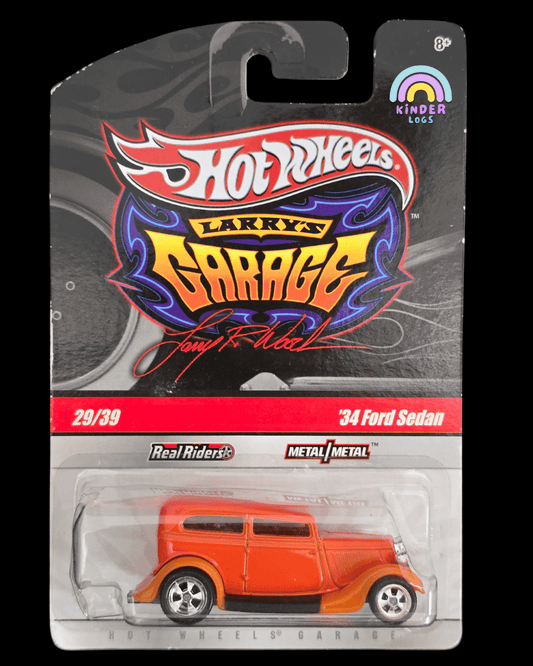 Hot Wheels 1934 Ford Sedan - Larry's Garage 29/39 (Orange) - Kinder Logs