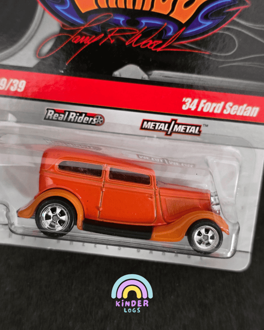 Hot Wheels 1934 Ford Sedan - Larry's Garage 29/39 (Orange) - Kinder Logs