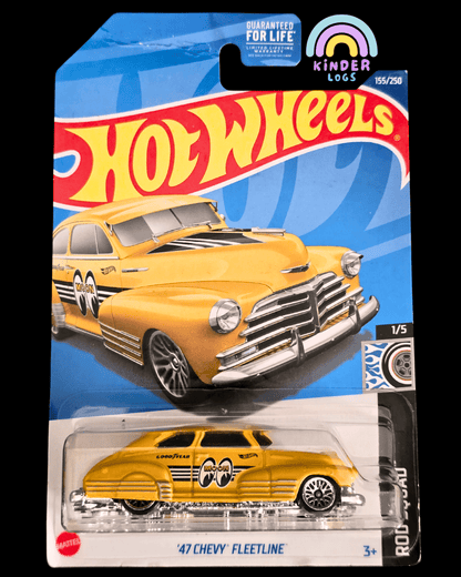Hot Wheels 1947 Chevy Fleetline Moon Eyes - Yellow (Imported) - Kinder Logs