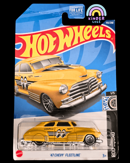 Hot Wheels 1947 Chevy Fleetline Moon Eyes - Yellow (Imported) - Kinder Logs