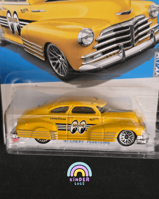 Hot Wheels 1947 Chevy Fleetline Moon Eyes - Yellow (Imported) - Kinder Logs
