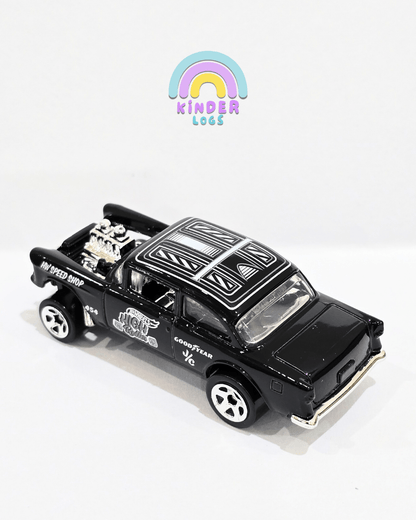Hot Wheels 1955 Chevy Bel Air Gasser - Black (Uncarded) - Kinder Logs