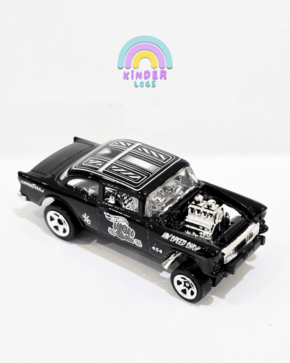 Hot Wheels 1955 Chevy Bel Air Gasser - Black (Uncarded) - Kinder Logs