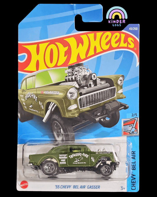 Hot Wheels 1955 Chevy Bel Air Gasser (Green) - Kinder Logs